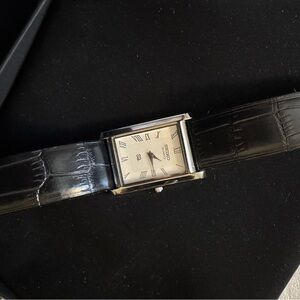 Seiko Black Leather Strap Watch